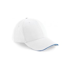 Beechfield Unisex B020 Athleisure 6-Panel Cap, White/Blue, One Size