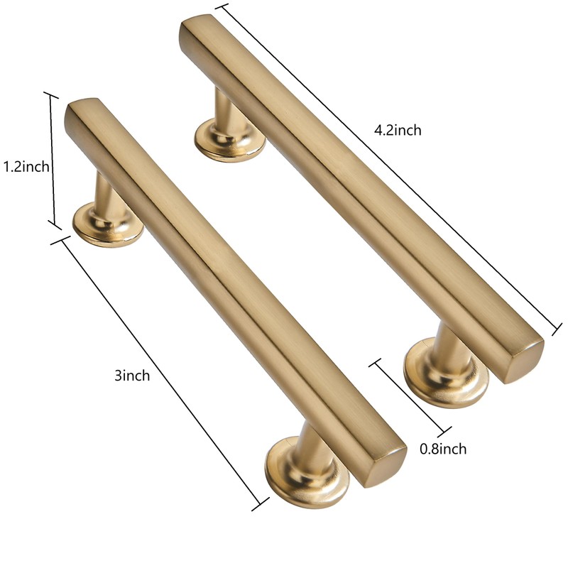 CABDM 3 inch (76mm) 2 Pack Brushed Brass Cabinet pulls