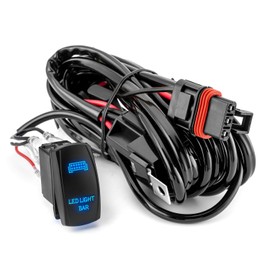 Plug & Play LED Light Bar Wiring Harness Kit for Polaris RZR General Ranger Pulse Bus Bar, 300W 14AWG Wiring Harness with Pulse Power Plug Relay Fuse, 1Lead 12V 5Pin Rocker On Off Waterproof Switch