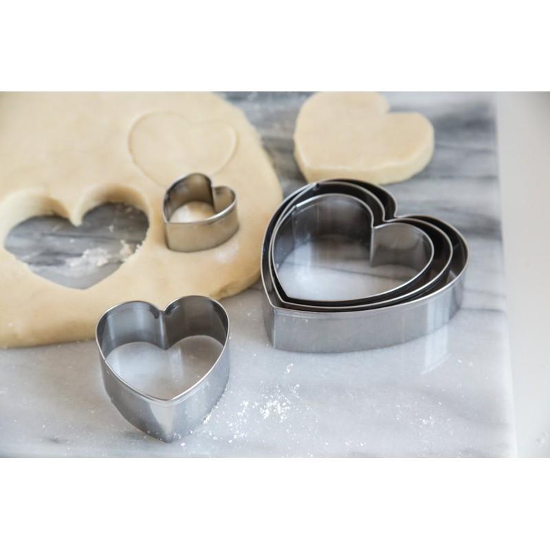 Fox Run 3680 Heart Shaped Cookie Cutters, Stainless Steel, 5-Piece
