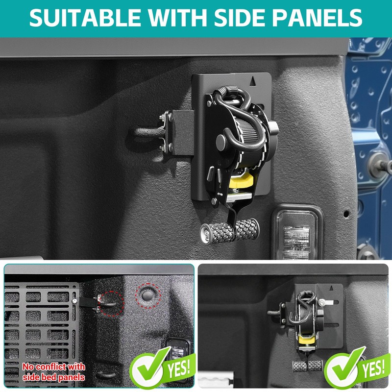 OUSUWO 2PCS Ultimate Retractable Ratchet Straps Compatible with 2019-2025 Chevy