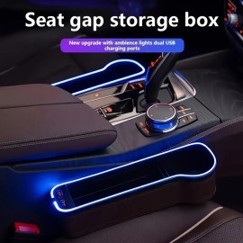 Unbranded Essential Flexible Sturdy Car Seat Gap Storage Box Dual USB Charger Phone Holder