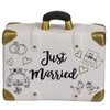 ootb Savings Box, Suitcase, just Married, Ceramic, White & Gold,