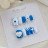 Cozy polar bear handmade nail tips - Short Square /