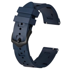 BISONSTRAP FKM Watch Strap, Diving Rubber Strap for Men, Quick Release, 20 mm, 22 mm, Rubber, No gemstone