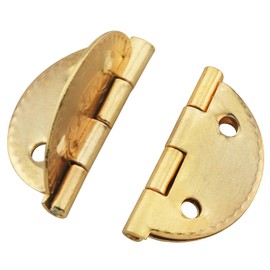 ZZLZX 4PCS Gold Round Mini Hinges 16 Screws 1.3x1.2x0.6x0.5 inch Decorative Wooden Box Jewellery Gift Wine Packaging Cabinet Hinge Small Woodworking Projects