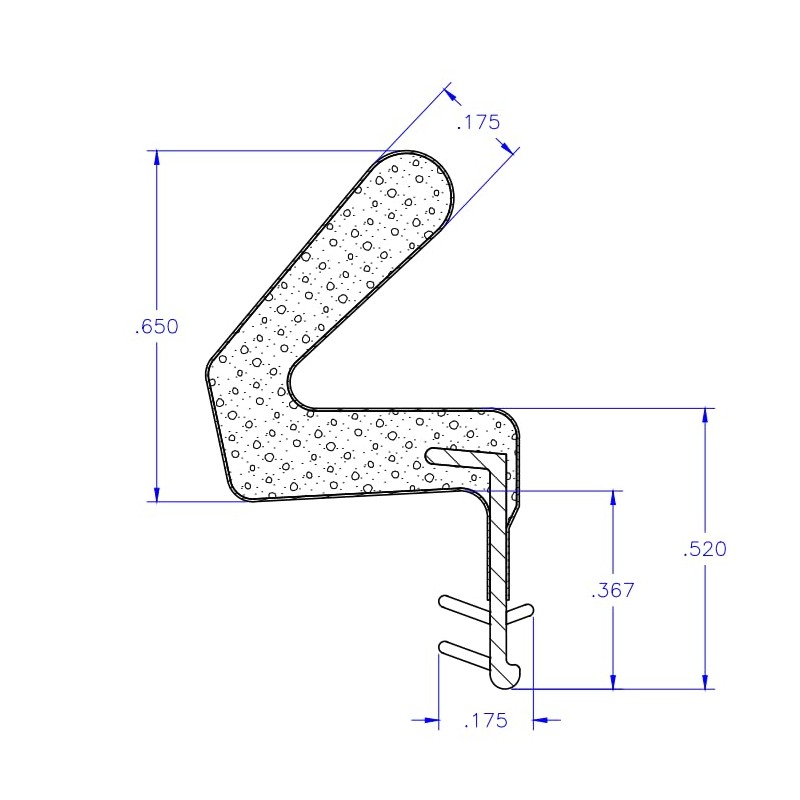 WRS .650" Q-Lon Door Seal/Weatherstripping with Kerf Mount - Bronze