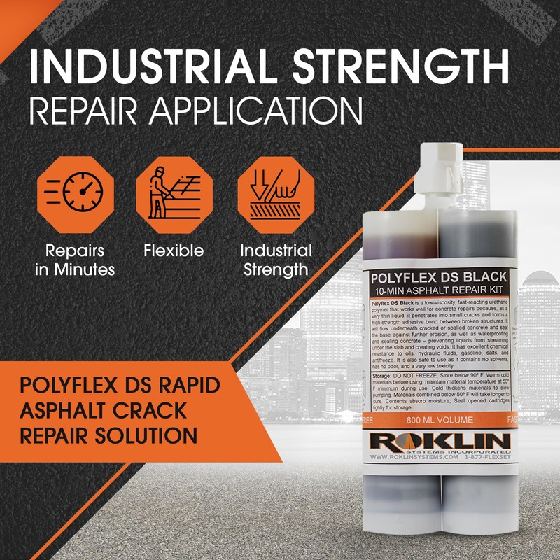 Roklin Systems, Inc. - PolyFlex DS Concrete Crack Filler, Quick-Drying