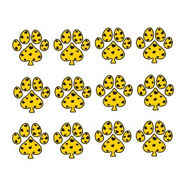 Animal Wall Decal Cute Leaf Shaped Paw Prints with Little Hearts Child's Bedroom Wall Decal for Children Dog Cute Themed Room Décor - Size: 12 in x 9 in