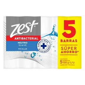 Jabón Zest Neutro Micelar Antibacterial 5 x 90 g