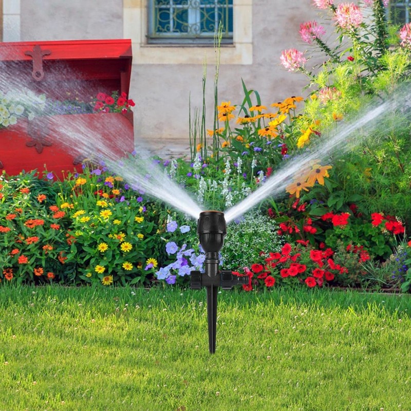 Rotating Tripod Sprinkler Impulse Sprinkler with Tripod, 360 Degree Automatic