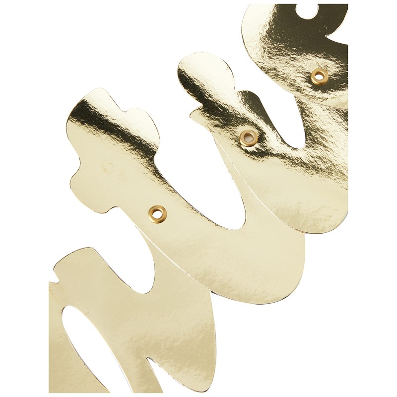 unipue congruations metallic banner 106cm gold