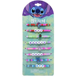 HER Stitch Character Beaded Friendship Bracelets for Kids, 8 Pack, Ages 3+