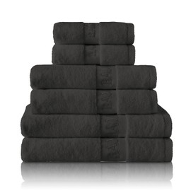 GC GAVENO CAVAILIA Bamboo Hand Towels 2 Pack - 500 gsm Highly Absorbent Towels For Bathroom (50x80 Cm) - 60% Bamboo, 40% Cotton Towels Bale Extra Soft - Black