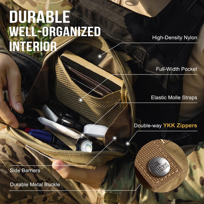 OneTigris MOLLE Pouch, Tactical Admin Pouch Belt EDC Tool Organizer