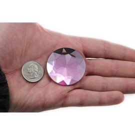 43mm Pink H112 Large Flat Back Round Acrylic Rhinestones Plastic Circle Gems for Costume Making Cosplay Jewels Pro Grade Embelishments - 4 Pieces