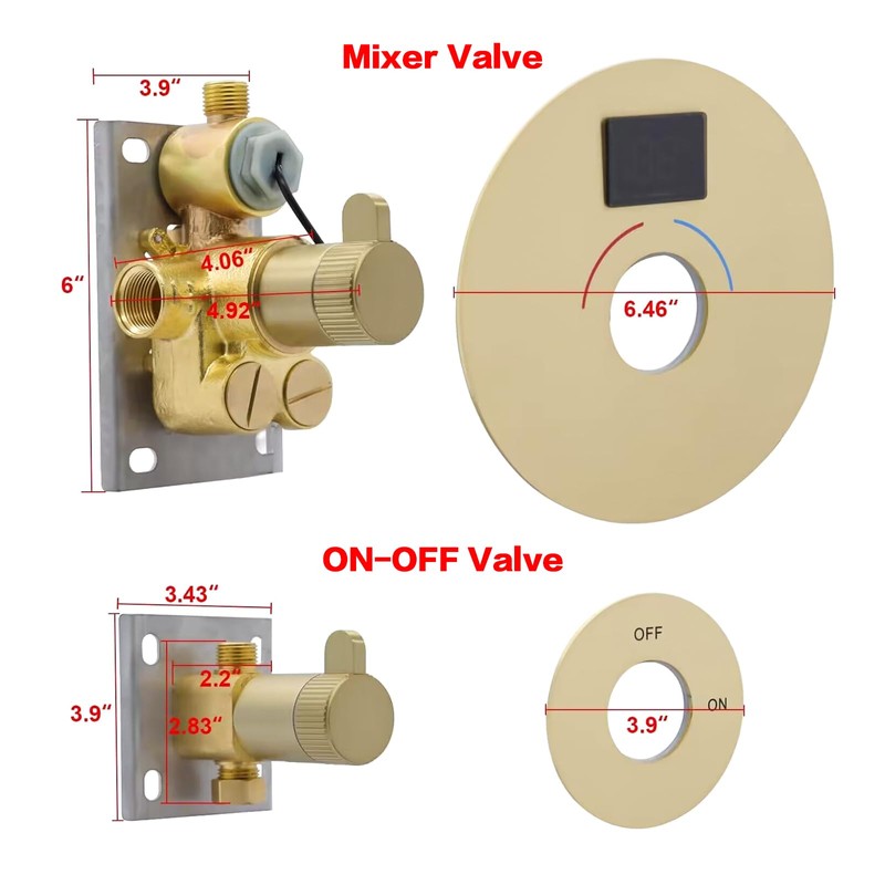 ON/OFF Brass Shower Diverter Flow Control Valve, Separate Design with
