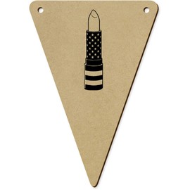 5 x 140mm 'American Flag Lipstick' Wooden Bunting Flags (BN00088711)