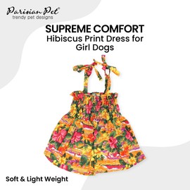 Parisian Pet Hawaiian Dog Dress - Floral Dog Beach Outfit - Pull-Up Straps Breathable Dog Summer Clothes - Dog Costume - Dog Dresses for Large Dogs Girl XL