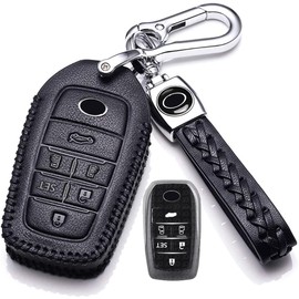 Key Case Key Holder for Alphard Vellfire 40/30 Series Harrier 80 Series Prius 60 Series Crown Crossover High Lux GUN125 Land Cruiser 200 Series RAV4 PHV Toyota, Black leather black line