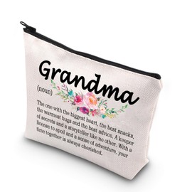 PLITI Grandma to Be Gifts Grandma Definition Makeup Bag Best Grandma Ever Gift New Grandma Gift Grandmother Birthday Gift (Grandma Noun U)