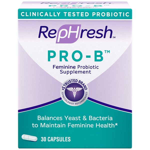 RepHresh Pro-B Vaginal Probiotic Feminine Supplement One Bottle 30 count