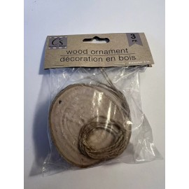Crafter's Square Rustic Wood Slices 3" Holiday Decor, CRAFTS, DIY'S, Ornamet, Round, Pack of 3