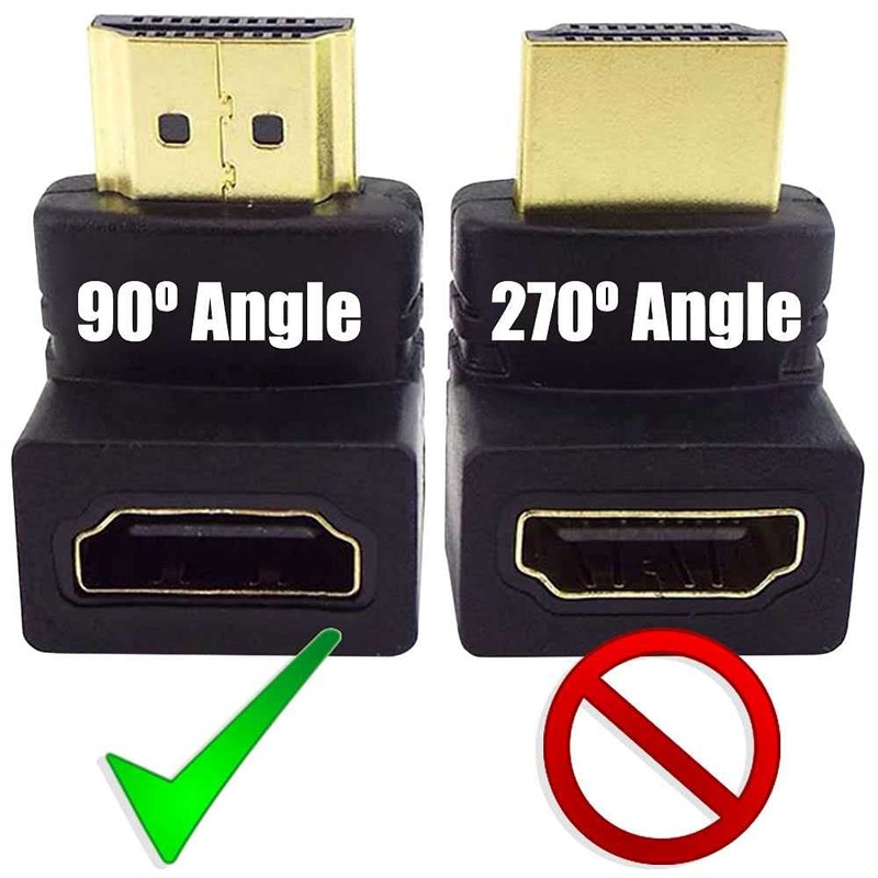 OcioDual HDTV 1.4 Angle Male to Female Adapter Black 90