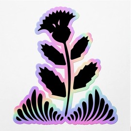 Holographic Decal Stickers of Folk Art Thistle Plant Premium Waterproof Vinyl Decal Stickers for Laptop Phone Accessory Helmet Car Window Mug Tuber Cup Door Wall Decoration ANDVER352827aHO