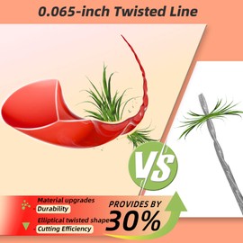 065 Weed Wacker String, 280-Feet Twisted Weed Eater String, String Trimmer Line Fits Medium & Heavy Grass & Weeds, 065 Trimmer String for Universal Replacement, Weedeater Line of Red Premium Nylon