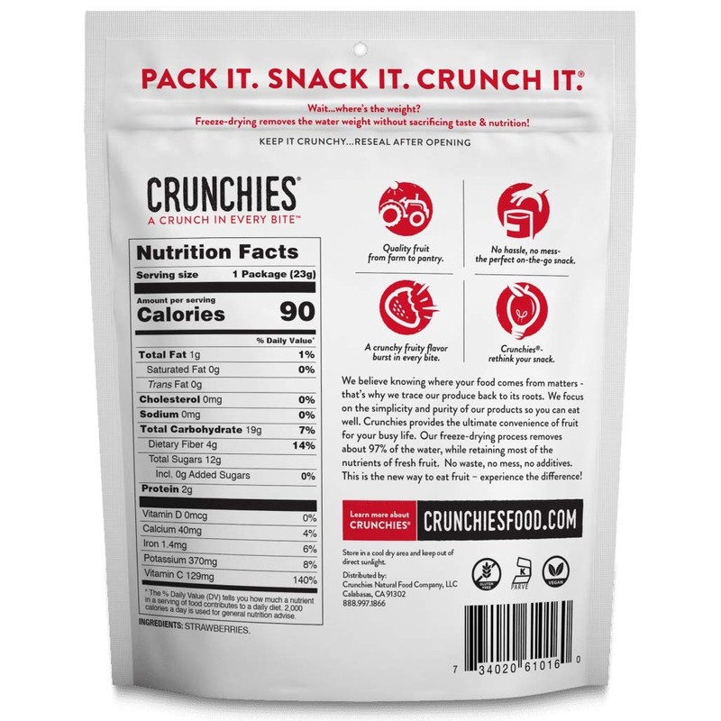 Crunchies Freeze-Dried Fruits, 100% All Natural Crispy Fruit, Non GMO