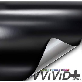 VViViD+ Satin Black Premium Adhesive Vinyl Wrap Film (1/2ft x 5ft)