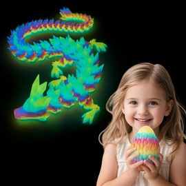 Dak Haan 3D Printed Dragon Egg,Full Articulated Crystal 3D Dragon-Boy Toy Party Gift for Boys and Girls