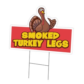 SignMission Smoked Turkey Legs 12" x 16" Yard Sign & Stake | Advertise Your Business | Stake Included Double Sided Image | Made in The USA