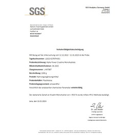 ALPHAPOWER FOOD Creatine Monohydrate, Vegan - Bioactive Creatine Powder 1 kg, Neutral I Laboratory Tested, Ultra Micronised from Germany - Kosher & Halal Certified