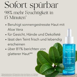 mellow NOIR Deep Hydration Serum 30ml – Natürliche After Sun Pflege – mit Aloe Vera - beruhigt, kühlt und spendet dem Gesicht Feuchtigkeit – für trockene und sonnenstrapazierte Haut – vegan