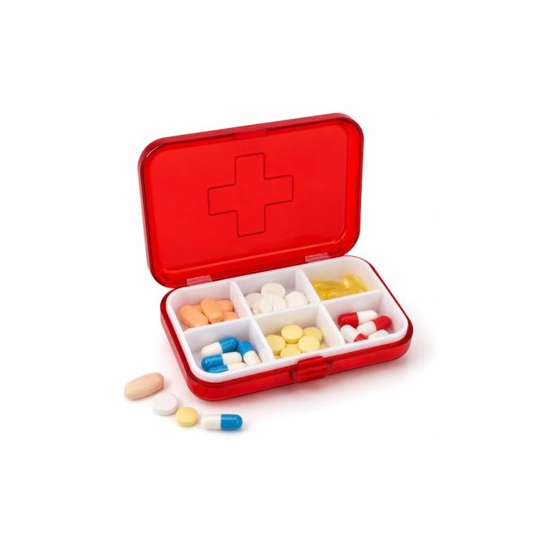 Pill Box 6 Compartments 9 x 6.5 x 2 cm