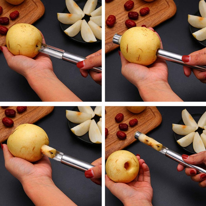 Generic 3R4A 4 Pieces, Stainless Steel Apple Cutter, 4 Different