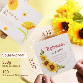 Bible Verse Prayer Cards, Sunflower 100 Scriptures Scratch-off Cards | Bible Verses for Daily Inspiration and Surprises, affirmations, Perfect Christian Gifts for Women, Prayer, and Encouragement