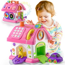 Vahome Musical Montessori Toys for 1 Year Old Girl Gifts, First Birthday Gifts for 1 Year Old Girl, Educational Baby Toy 12-18 Month Toddlers Ages 1-2 (Pink)