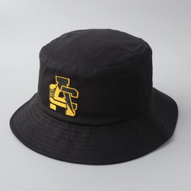 Avirex AC Logo Embroidered Bucket Hat, Unisex, Cap, Men's, Women's, Bucket, Casual Hat, AC logo black x yellow
