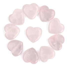 Cozlly Pack of 10 Pink Heart Love Crystal Stones, Rose Quartz Crystals Heart Stones, Love Palm Bag Stone, Heart Love Healing Gemstones, Natural Crystal Gemstones for Healing Reiki Meditation