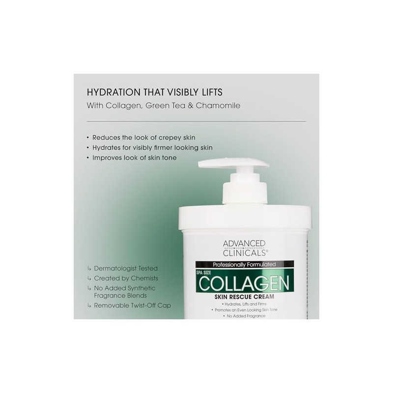 Advanced Clinicals- Crema reafirmante de colágeno + loción corporal anticelulítica