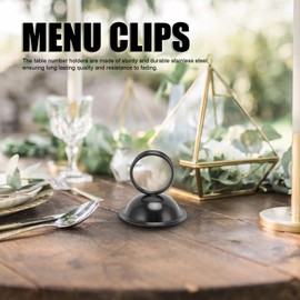 Ejoyous 10er Set Tischnummernhalter Edelstahl Tischkartenclips Hochzeit Sitzetiketten Namenseinstellung Tischkartenhalter für Party Hochzeit Restaurants (Black)