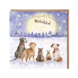 Wrendale Designs by Hannah Dale - The Magic Of Christmas - Gold Foiled Christmas Card - Single