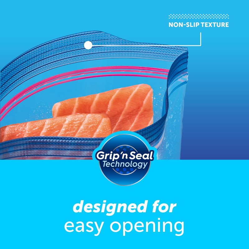 Ziploc Gallon Food Storage Freezer Bags, Grip 'n Seal Technology
