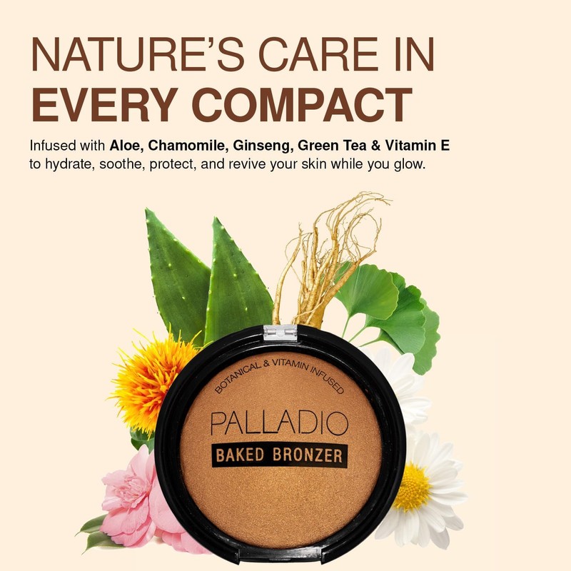 Palladio Baked Bronzer Polvo Compacto Illuminating Tan 0.35 oz