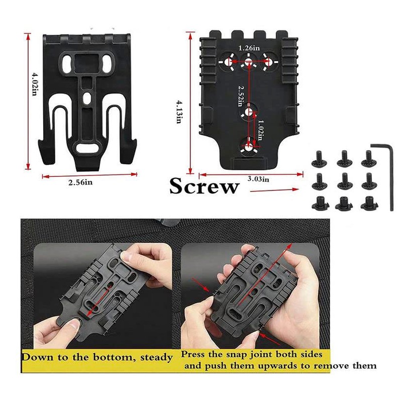 Mid-Low Ride Holster Platform Adapter Universal Belt Loop Receiver Mounts
