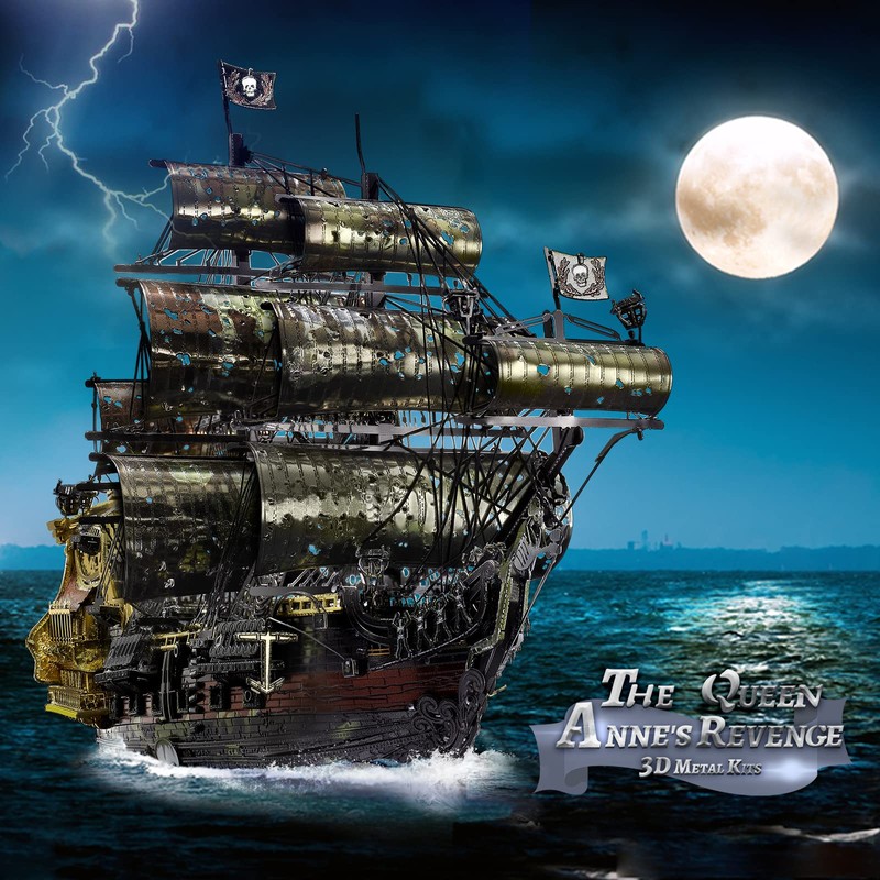 Piececool 3D Metal Puzzles for Adults, The Queen Anne's Revenge
