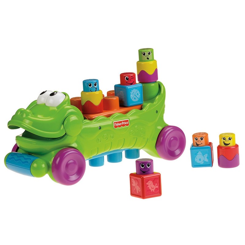 Fisher-Price Stack 'n Surprise Blocks Musical Croc Block Wagon